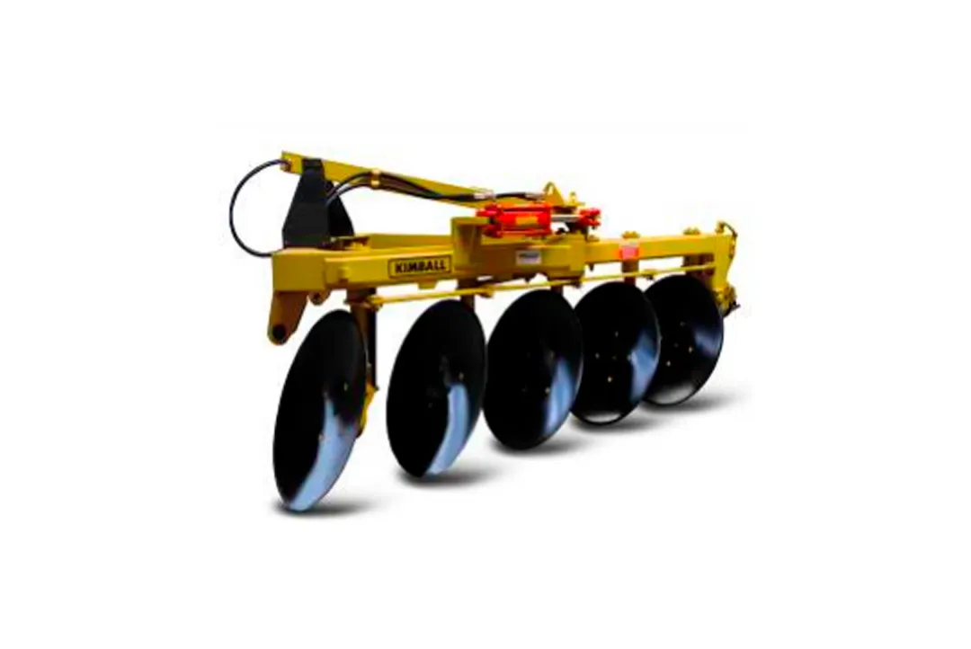 Implemento para arado amarillo con 5 discos